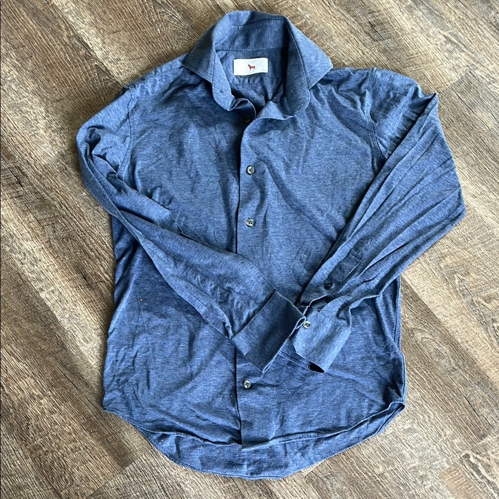 Lorenzo Blue Casual Button Down Shirt